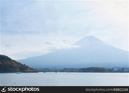 Mount Fuji in Japan. The volcano is the most important and famous Japanese.