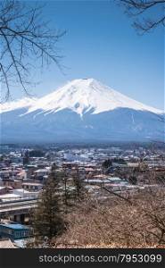 Mount Fuji view from Red pagoda in japan