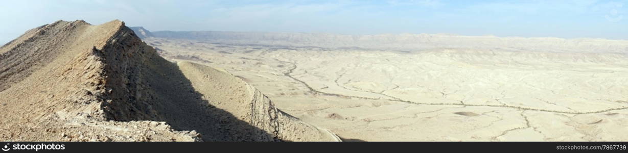 Mount Karbolet and Negev desert in Israel