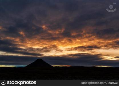 Mount Keilir on sunset in Reykjanes near Reykjavik, Iceland. Mount Keilir on sunset near Reykjavik, Iceland