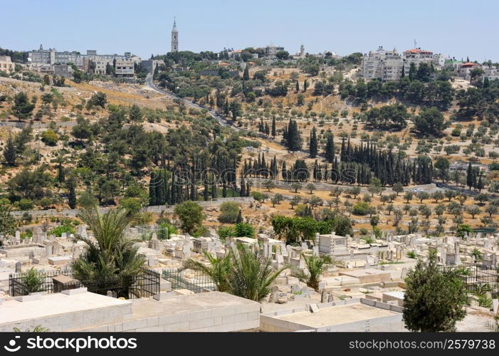 Mount of Olives and the Russian Orthodox Tower and Church of the Ascension