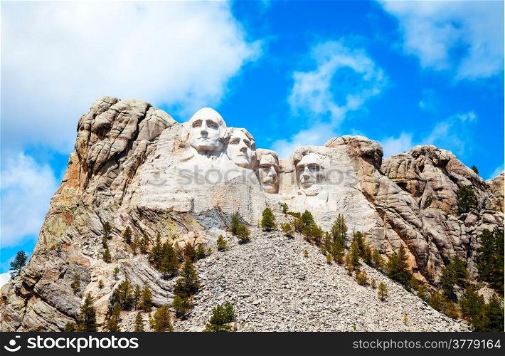 Mount Rushmore monument in South Dakota in the morning