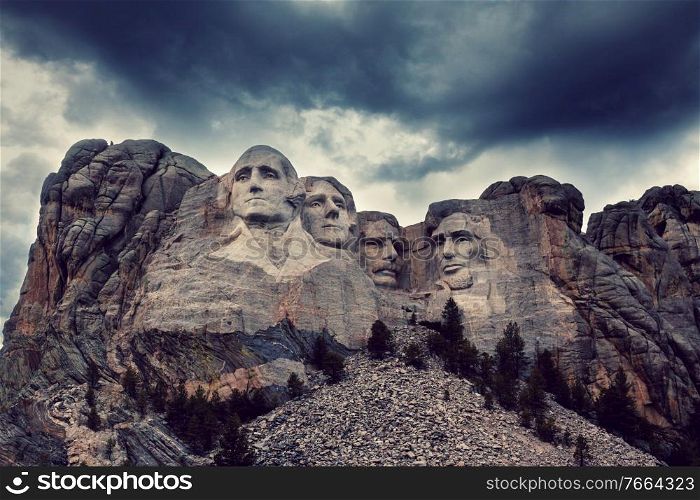 Mount Rushmore National Memorial, Black Hills region of South Dakota, USA. Famous american symbol