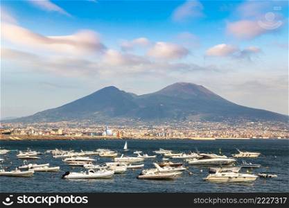 Mount Vesuvius in a summer day  in the gulf of Naples, Italy