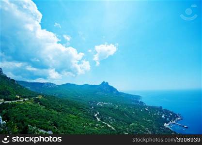 mountain and blue sky, Crimea mountain, nature in Crimea