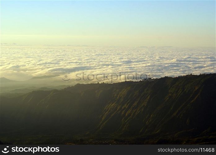 Mountain and clouds near Bromo, Java, Indonesia