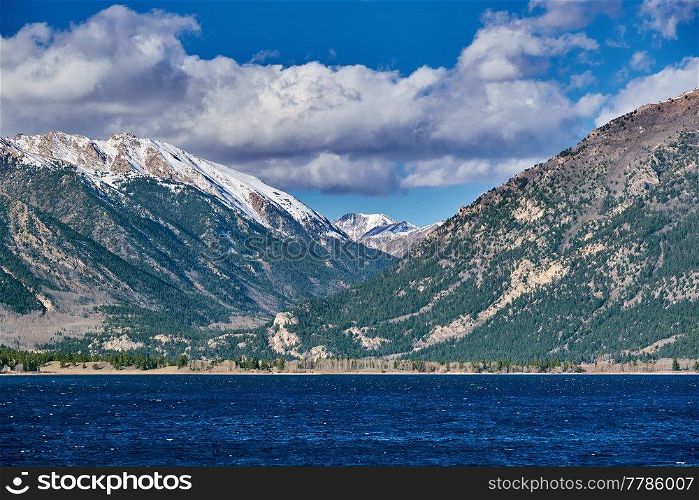 Mountain and lake. Rocky Mountains, Colorado, USA. 