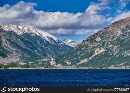 Mountain and lake. Rocky Mountains, Colorado, USA. 