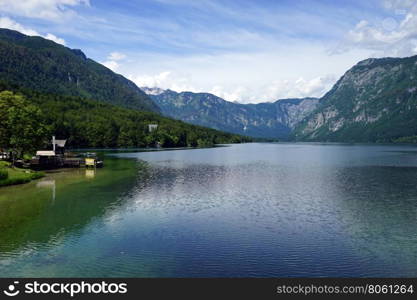 Mountain and ohinj lake in Slovenia