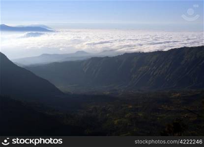 Mountain area and clouds in JKava, Indonesia