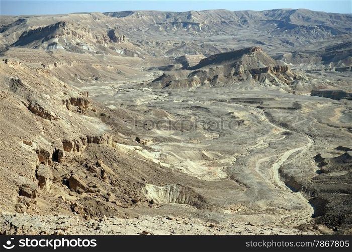 Mountain area near crater RAmon in Negev desert, Israel