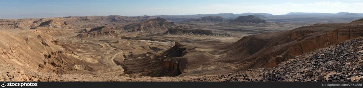 Mountain area near crater Ramon in Negev desert, Israel