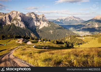 Mountain chalet. Dolomites mountains, Italy