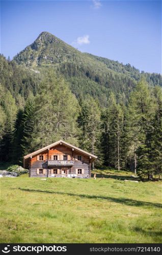Mountain chalet in Austria: Idyllic landscape in the Alps