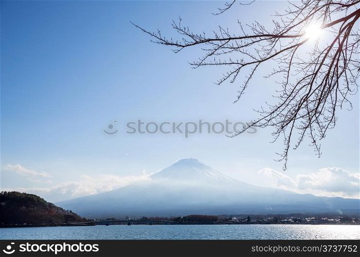 Mountain Fuji fujisan from Kawaguchigo lake at Yamanashi Japan
