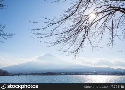 Mountain Fuji fujisan from kawaguchigo lake at Yamanashi Japan