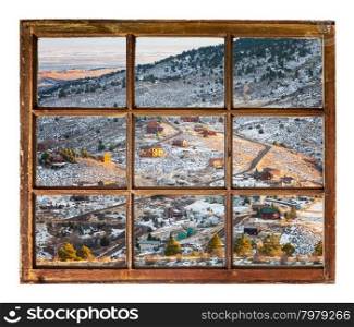 mountain homes in northern Colorado near Fort Collins - a view through a vintage sash window