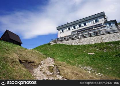 Mountain hut on the top on Crna Prst