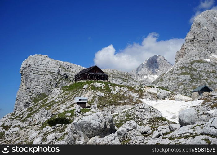 Mountain hut on the Triglav mount in Slovenia