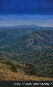 mountain in autumn day. mountains in beauty autumn day