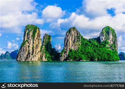 Mountain Islands in Halong Bay, Vietnam, Southeast Asia