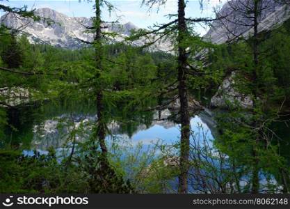 Mountain lake in Triglav national park in Slovenia