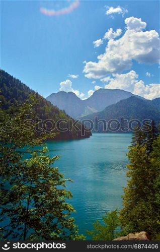 mountain lake. Mountain forest lake landscape