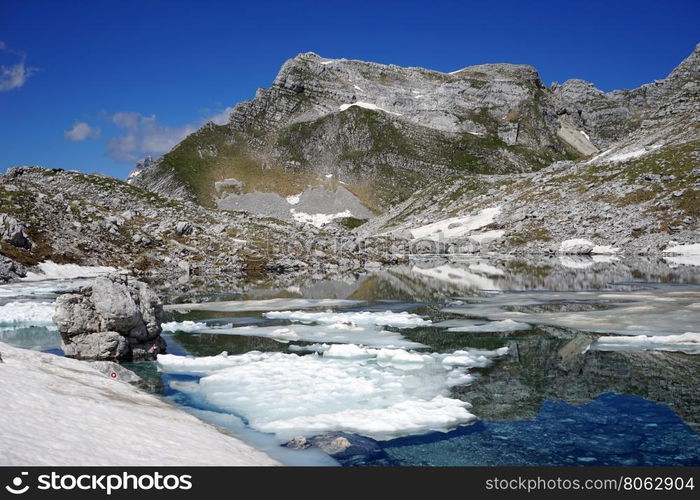 Mountain lake on the Triglav mount in Slovenia