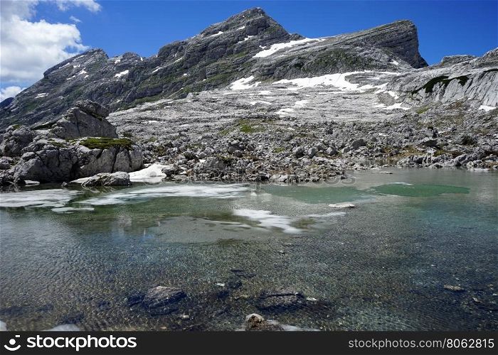 Mountain lake on the Triglav mount in Slovenian Alps