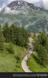 Mountain landscape along the road to Colle dell&rsquo;Assietta and Colle delle Finestre, Turin, Piedmont, italy, at summer