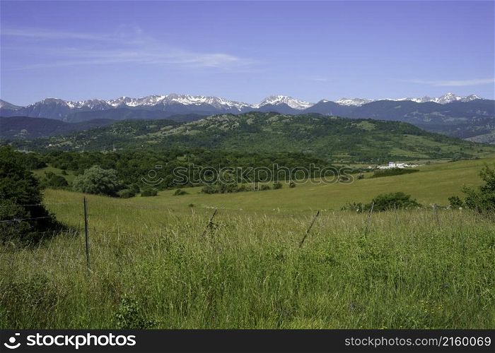 Mountain landscape along the road to Macerone, between Abruzzo and Molise, at springtime