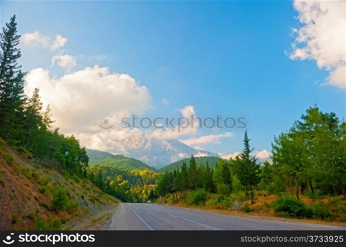 mountain landscape and the road