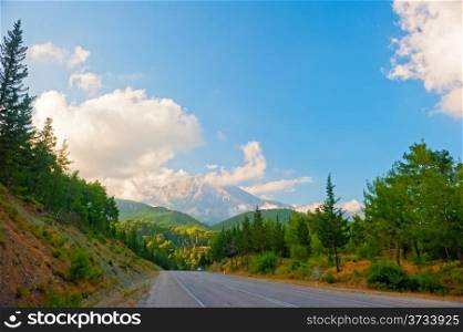 mountain landscape and the road