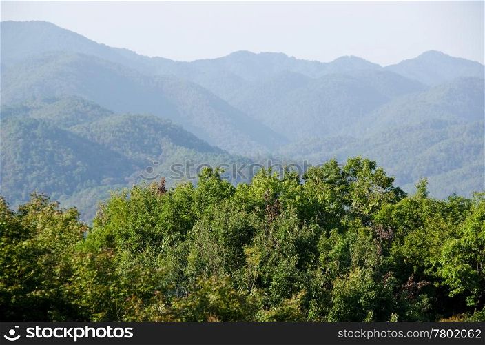 Mountain landscape around Arashiyama. Mountain landscape around Arashiyama near Kyoto, Japan