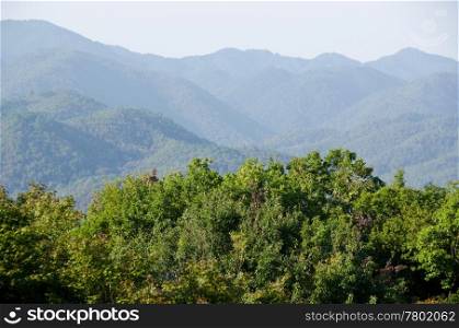 Mountain landscape around Arashiyama. Mountain landscape around Arashiyama near Kyoto, Japan