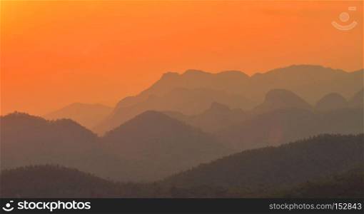 Mountain Landscape at Sunset