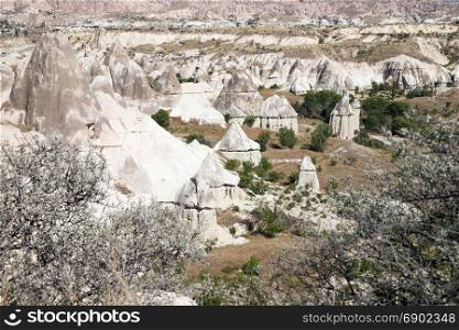 mountain landscape. Cappadocia, Anatolia, Turkey.