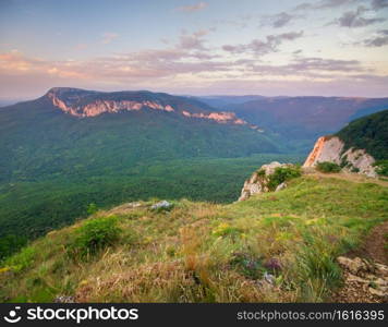 Mountain landscape. Composition of nature at sunset.