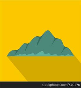Mountain landscape icon. Flat illustration of mountain landscape vector icon for web. Mountain landscape icon, flat style.