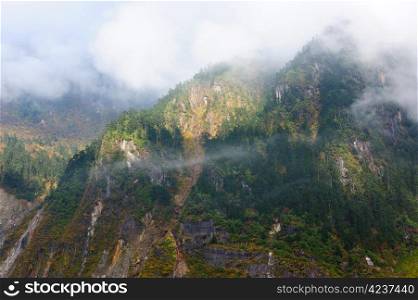 Mountain landscape in Hailuogou, Sichuan province, China