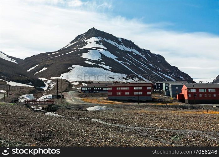 Mountain landscape in Longyearbyen in Svalbard islands, Norway. Mountain landscape in Longyearbyen, Norway