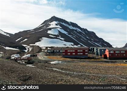 Mountain landscape in Longyearbyen in Svalbard islands, Norway. Mountain landscape in Longyearbyen, Norway
