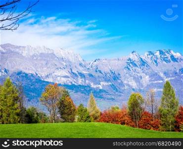 mountain landscape in switzerland. Swiss alpine landscape