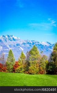 mountain landscape in switzerland. Swiss alpine landscape