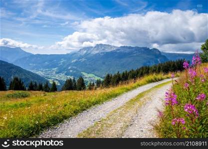 Mountain landscape in The Grand-Bornand, Haute-savoie, France. Mountain landscape in The Grand-Bornand, France