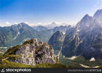 Mountain landscape in the Julian Alps in Friuli, Italy