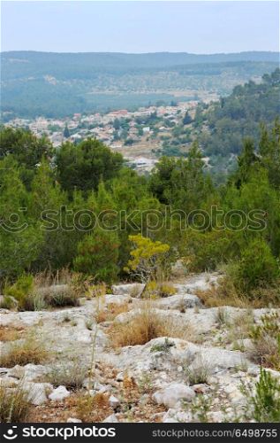 Mountain landscape in the vicinity of Jerusalem in May