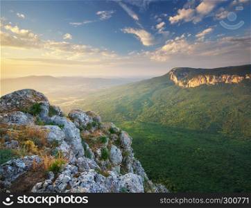 Mountain landscape panorama. Composition of nature.