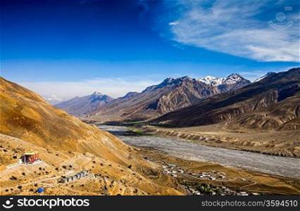 Mountain landscape. Spiti Valley, Himachal Pradesh, India