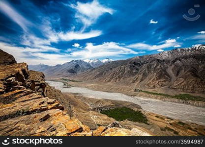 Mountain landscape. Spiti Valley, Himachal Pradesh, India